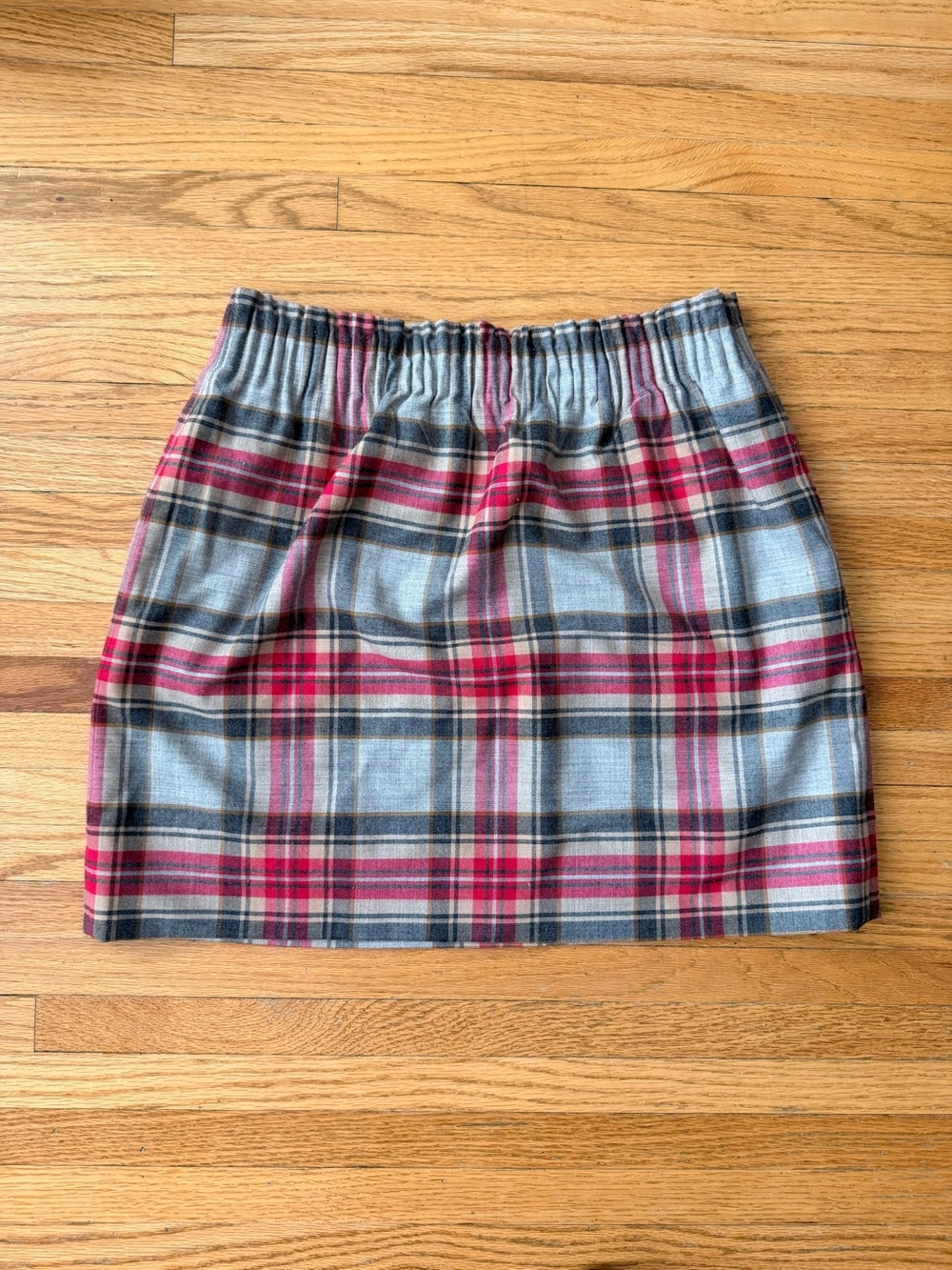 J. Crew Plaid Mini Skirt in Gray, Pink and Black